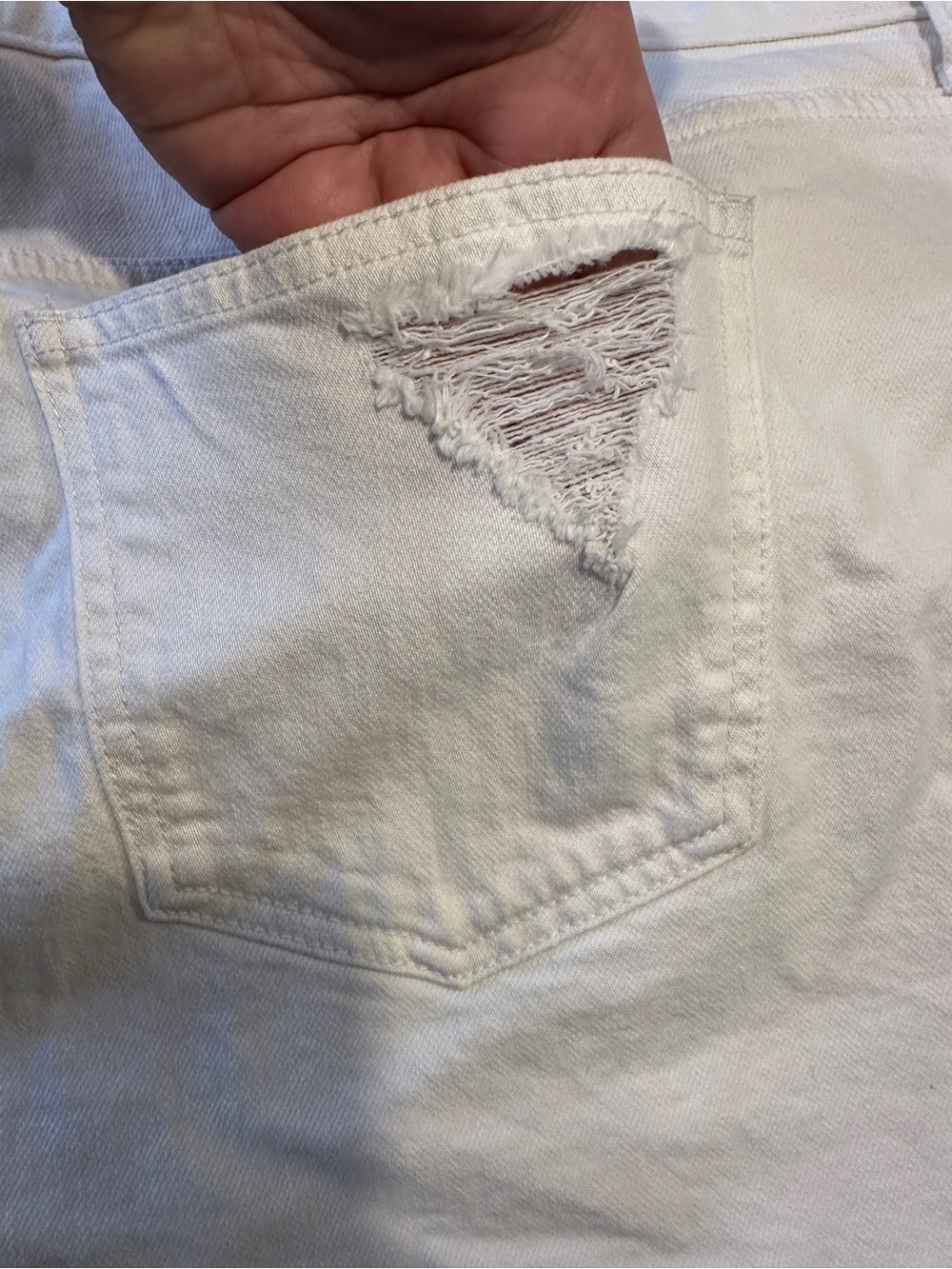 Torrid 22 - White Distressed High-Rise Denim Shorts - Picture 10 of 10